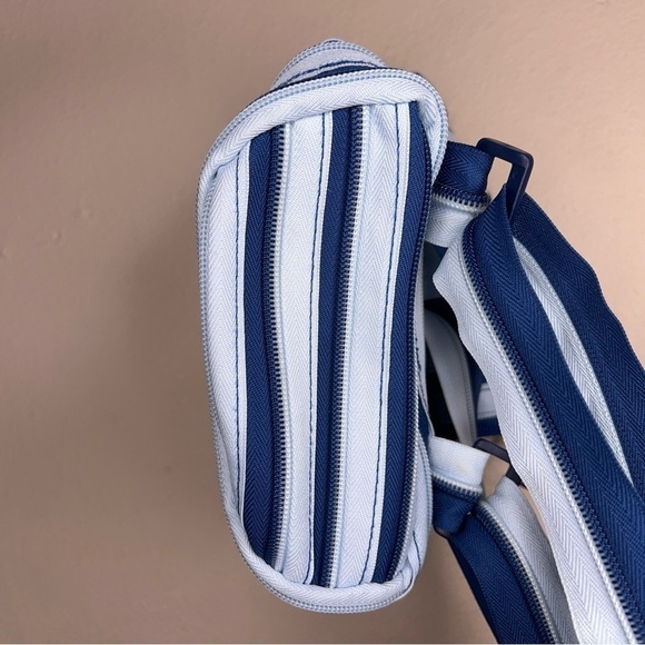 ZIP IT BRAND BACKPACK BLUE STRIPE PASTEL LIGHTWEIGHT TRAVEL - Picture 7 of 9